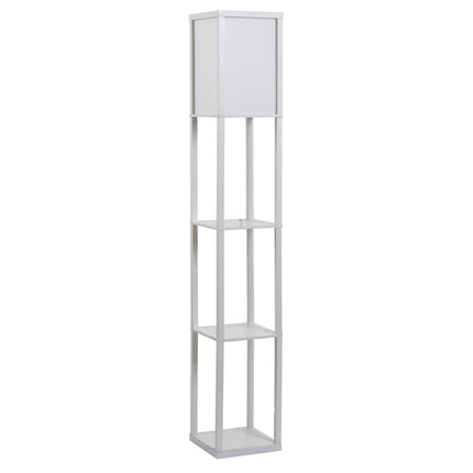 Lampă de podea Lampă de podea elegantă cu 3 rafturi, E27 Până la 40W, Pentru Sufragerie/Domitor, E1-Mdf & Acrilic, Alb, 26X26X160Cm