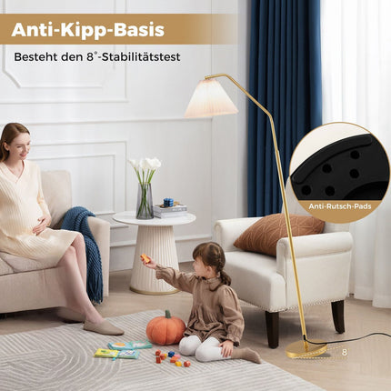 Lampă de podea cu cap reglabil, dulie E27, 168 cm, auriu