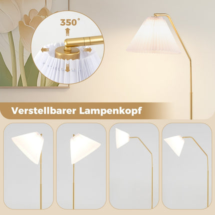 Lampă de podea cu cap reglabil, dulie E27, 168 cm, auriu