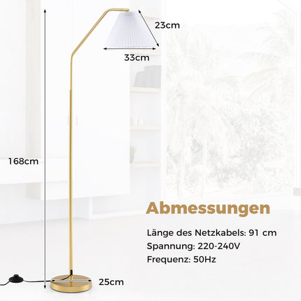 Lampă de podea cu cap reglabil, dulie E27, 168 cm, auriu
