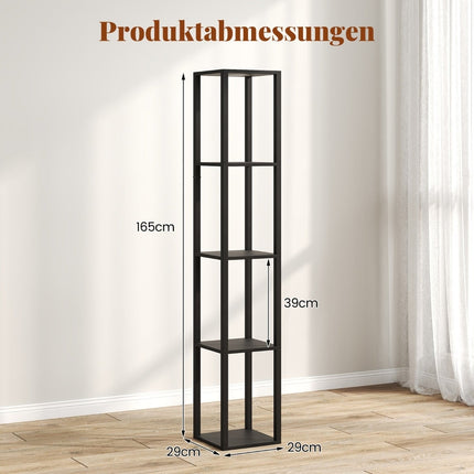 Lampă de podea cu rafturi și lumini LED reglabile, 165 cm