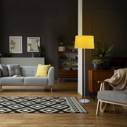 Lampa de podea cu abajur din material textil