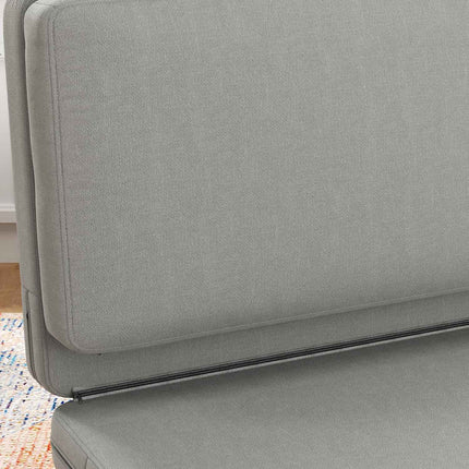 Floor sofa, 3-in-1, velvet look, holds 240 kg, light grey