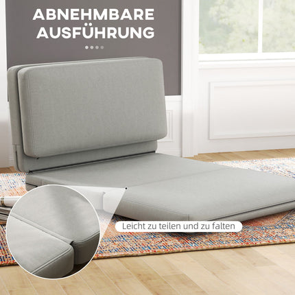 Floor sofa, 3-in-1, velvet look, holds 240 kg, light grey
