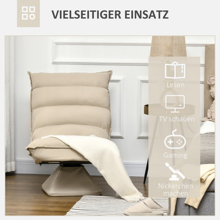 Adjustable floor chair, 360° rotatable, beige, 62x70x95 cm