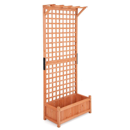 Cutie de flori cu spalier și acoperiș și spalier și găuri de drenaj Cutie de jardiniera 75 x 33 x 181 cm