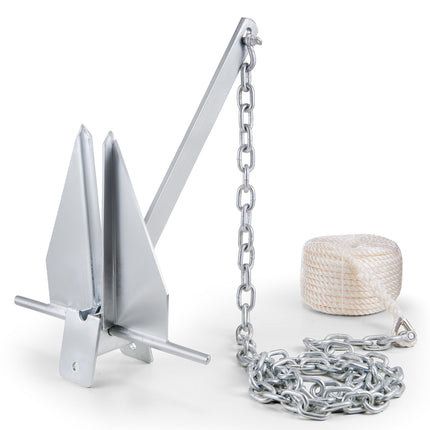 Fluke Anchor Kit 13 lb, Galvanized Steel, Chain Rope