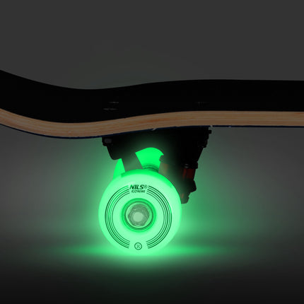 Skateboard fluorescent cu roți strălucitoare, platformă cu 9 straturi