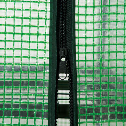 Mini Metal Greenhouse - 3 shelves, green, 80x49x120 cm