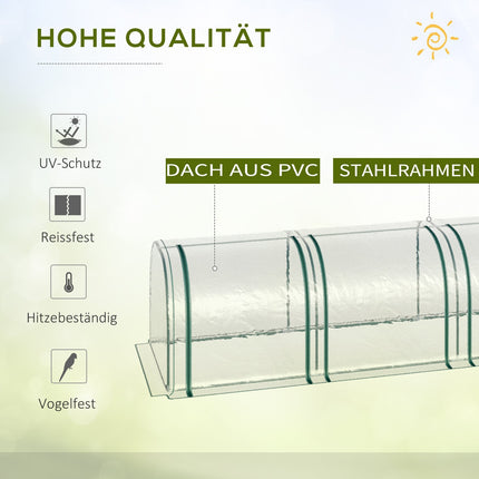 Foil Greenhouse With Door, Steel Frame, 295 x 100 x 80 Cm