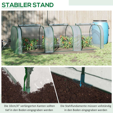 Foil Greenhouse With Door, Steel Frame, 295 x 100 x 80 Cm