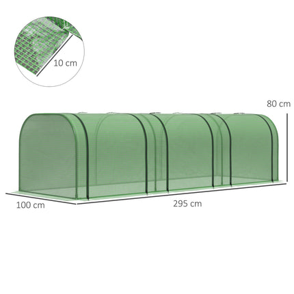 Greenhouse with door - Steel frame, 295 x 100 x 80 cm