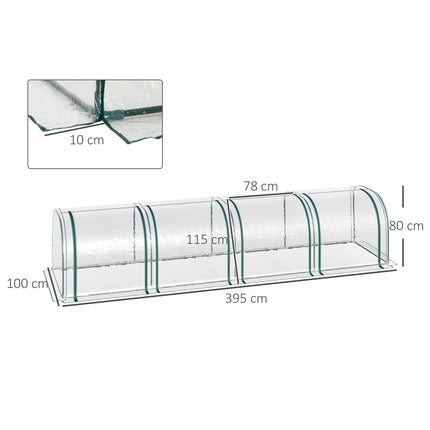 Transparent greenhouse with door - 395 x 100 x 80 cm