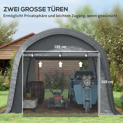 Magazin pentru scule din folie Magazin pentru scule 3x3m cu protectie UV, hidrofug, otel, PE, gri, cu doua rulouri