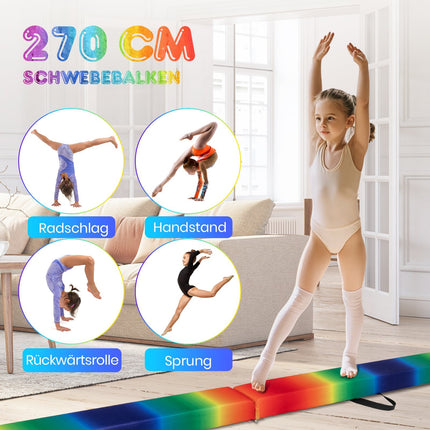Grindă de echilibru pliabilă pentru gimnastică, 270 cm, pentru copii
