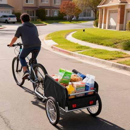Remorcă pliabilă pentru biciclete cu husă rezistentă la intemperii