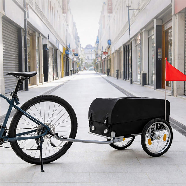 Remorcă pliabilă pentru biciclete cu husă rezistentă la intemperii