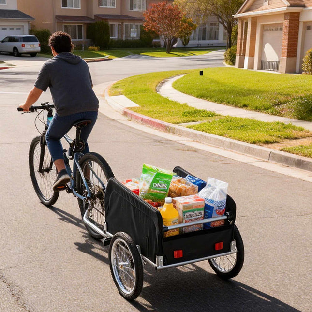 Remorcă pliabilă pentru biciclete cu husă rezistentă la intemperii