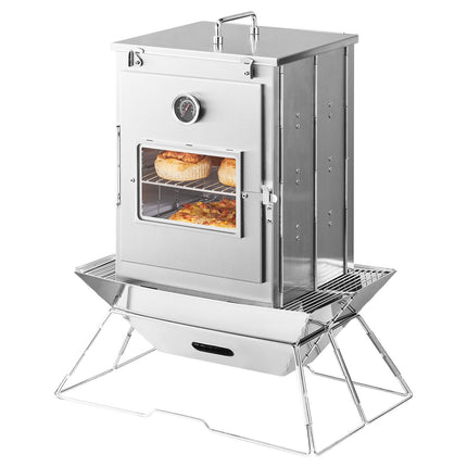 Foldable Camping Oven, 30L, 3-Tier Rack, Thermometer