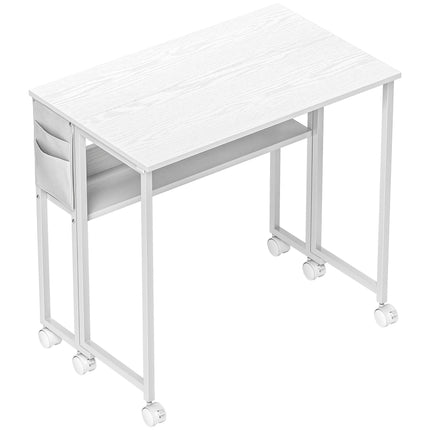 Birou pliabil cu raft, alb, adâncime 50-21 cm