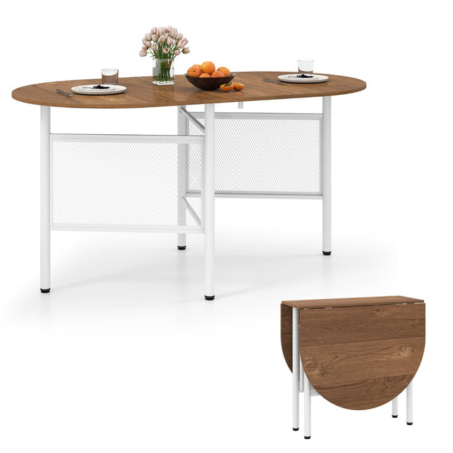 Masă pliabilă pentru 6-8 persoane, design oval care economisește spațiu