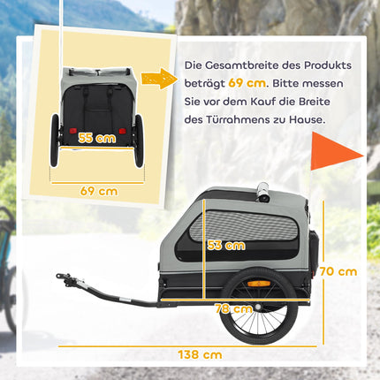 Remorcă pliabilă pentru bicicletă cu rampă pentru câini de talie medie, 20 kg