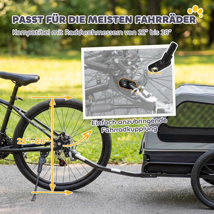 Remorcă pliabilă pentru bicicletă cu rampă pentru câini de talie medie, 20 kg