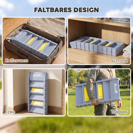 Rampă pliabilă pentru câini cu 10 trepte, antiderapantă, 154x40cm, capacitate 25kg