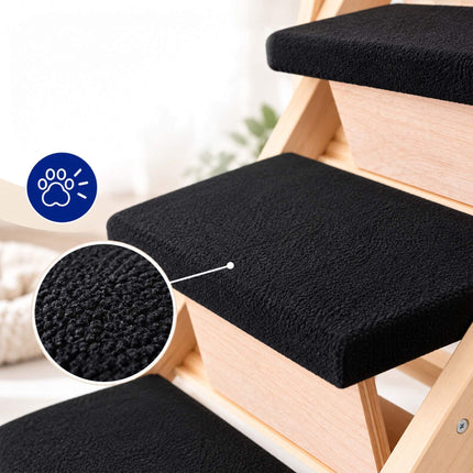 Foldable Dog Stairs and Ramp 2-in-1 with 5 Steps, Up to 50 kg, Pine Wood