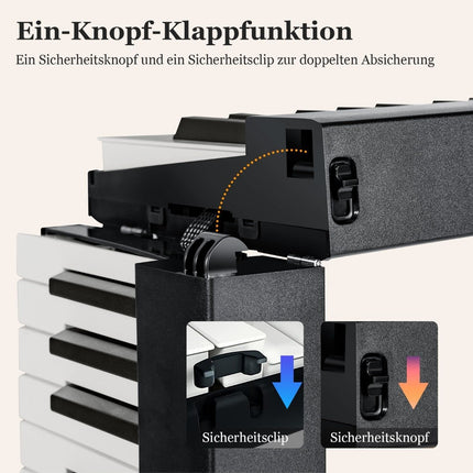 Foldable E-Keyboard Foldable with 88 Illuminated Keys Digital Keyboard Digital Keyboard Black
