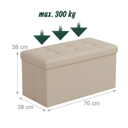 Bancă de depozitare pliabilă din piele ecologică – Două locuri