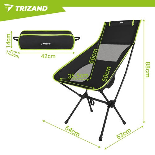 Foldable Fishing Chair, Black, Lightweight