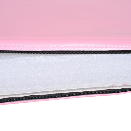 Saltea de fitness pliabilă cu mânere, 180x60x5 cm, roz