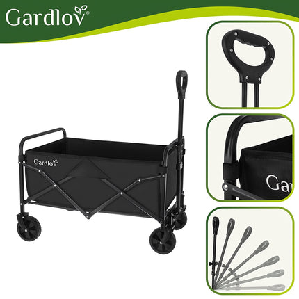 Cărucior de grădină pliabil, capacitate 90 l, încărcătură 100 kg, 4 roți