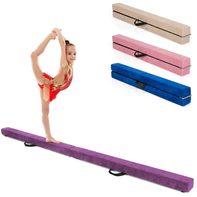 Grindă de echilibru pliabilă pentru gimnastică, 210 cm, antiderapantă, violet