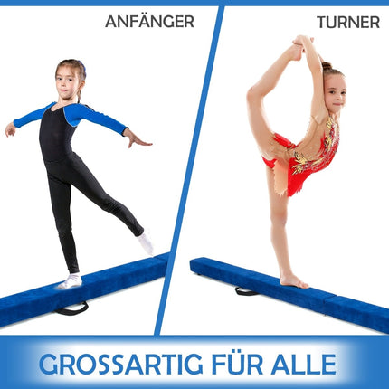 Grindă de echilibru pliabilă pentru gimnastică, 210 cm, suprafață din piele întoarsă