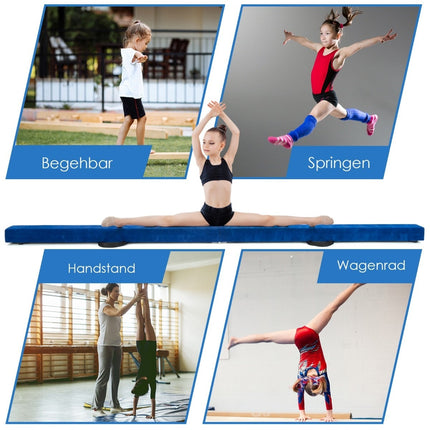 Grindă de echilibru pliabilă pentru gimnastică, 210 cm, suprafață din piele întoarsă