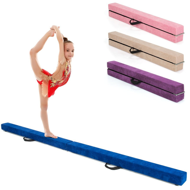 Grindă de echilibru pliabilă pentru gimnastică, 210 cm, suprafață din piele întoarsă