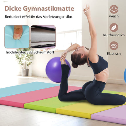 Saltea de gimnastică pliabilă, PU, ​​200x75cm, ușor de transportat