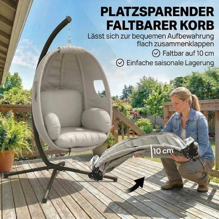 Scaun suspendat pliabil cu suport, reglabil, capacitate 120 kg