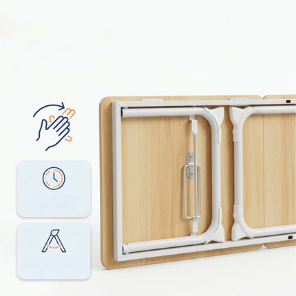 Foldable Laptop Tray for Bed and Sofa with Mouse Tray – Wood Effect, White
