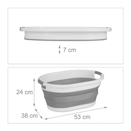 Coș de rufe pliabil cu mânere, capacitate 24 l