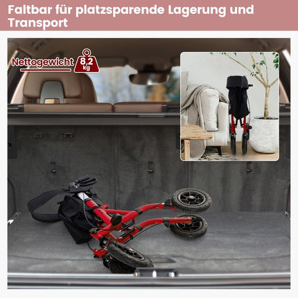 Rollator usor pliabil cu scaun, aluminiu, capacitate 136 kg