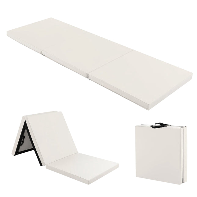 Saltea de gimnastică pliabilă antiderapantă, 180x60x5 cm, gri-bej