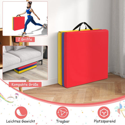 Saltea de gimnastică pliabilă, antiderapantă, cu mânere, 180x60 cm