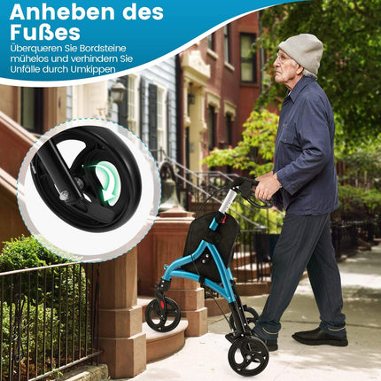 Premergător pliabil pentru seniori – aluminiu ușor, roți de 20 cm