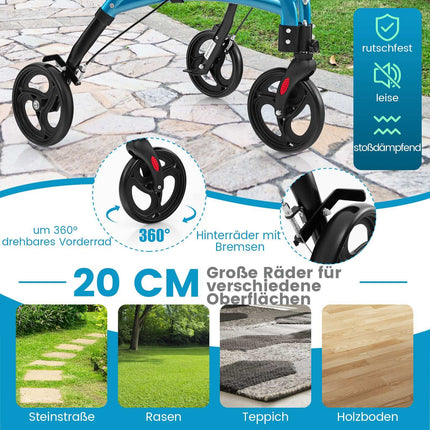 Premergător pliabil pentru seniori – aluminiu ușor, roți de 20 cm