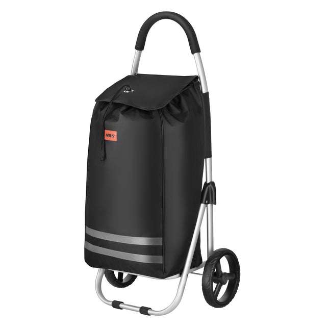 Cărucior de cumpărături pliabil 45L negru, interior termic