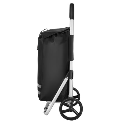 Cărucior de cumpărături pliabil 45L negru, interior termic