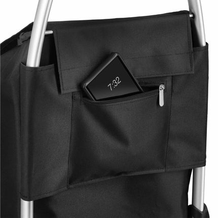 Cărucior de cumpărături pliabil 45L negru, interior termic